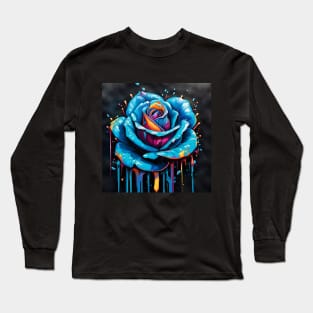 Splash Blue Rose Long Sleeve T-Shirt